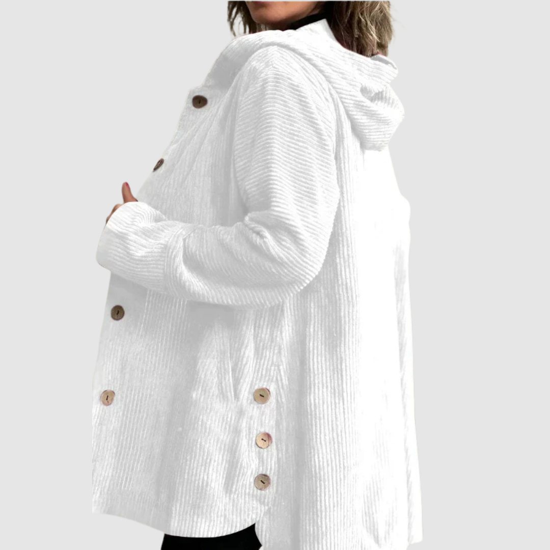 Stella - Mukava samettitakki hupulla