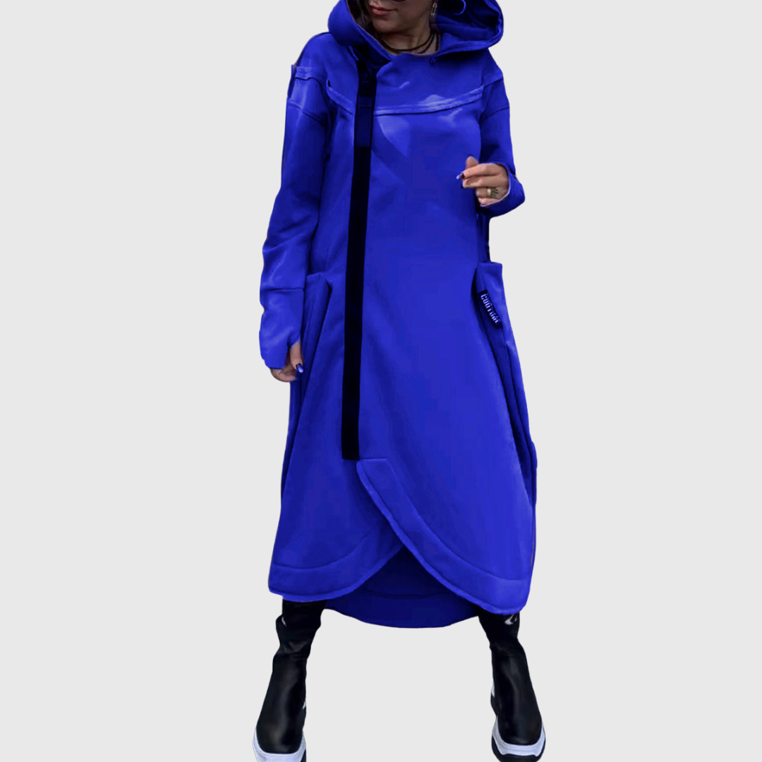 Adriana – Tyylikäs epäsymmetrinen takki hupulla